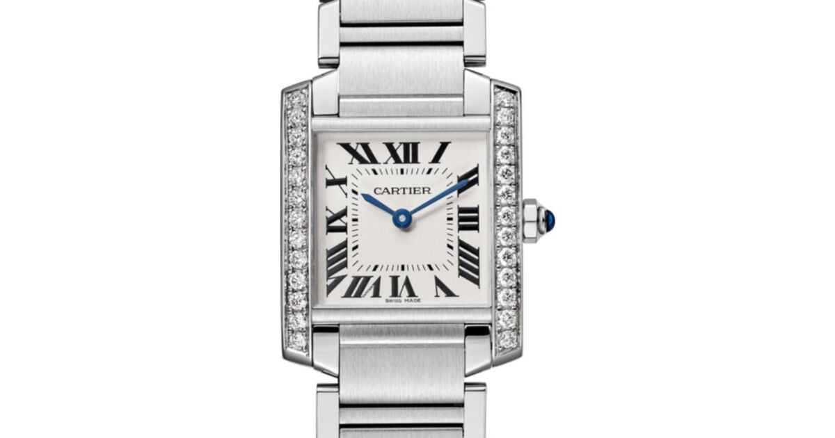 Cartier Tank Francaise Ladies Watch Medium Quartz Stainless Steel Diamond Bezel Silver Dial Bracelet W4TA0011