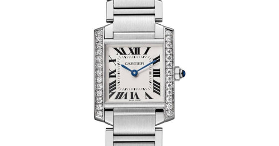 Cartier Tank Francaise Ladies Watch Medium Quartz Stainless Steel Diamond Bezel Silver Dial Bracelet W4TA0011