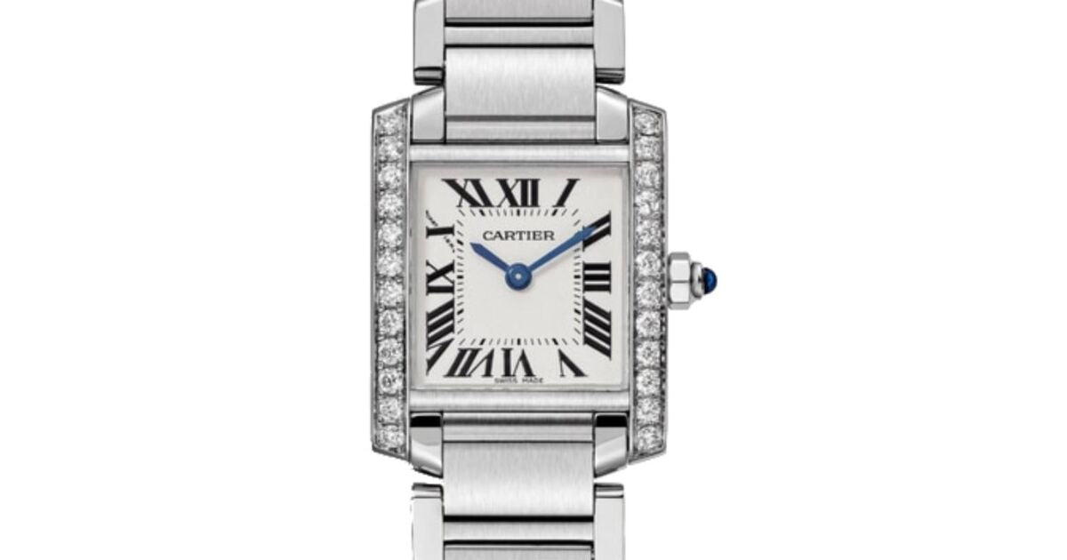 Cartier Tank Francaise Ladies Watch Small Quartz Stainless Steel Diamond Bezel Silver Dial Bracelet W4TA0010