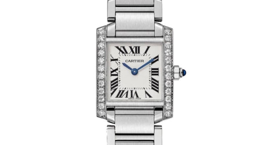 Cartier Tank Francaise Ladies Watch Small Quartz Stainless Steel Diamond Bezel Silver Dial Bracelet W4TA0010