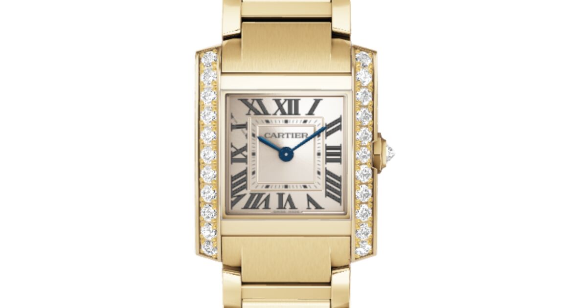 Cartier Tank Francaise Ladies Watch Small Quartz Yellow Gold/Diamonds Golden Dial WJTA0039 - BRAND NEW