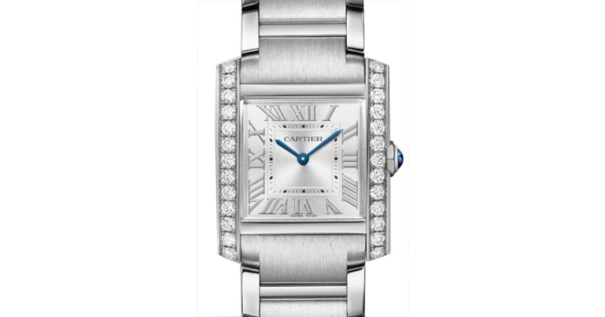 Cartier Tank Francaise Medium Quartz Steel/Diamonds Silver Dial W4TA0028