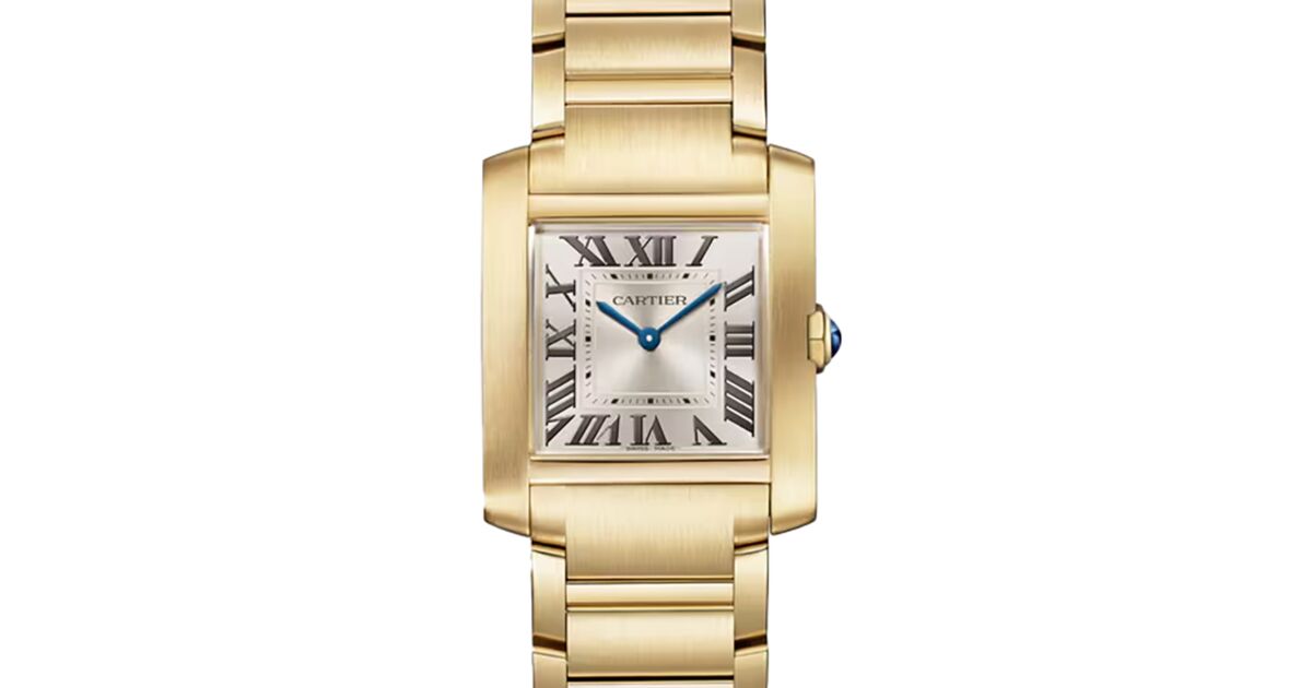 Cartier Tank Francaise Medium Quartz Yellow Gold Silver Dial WGTA0345