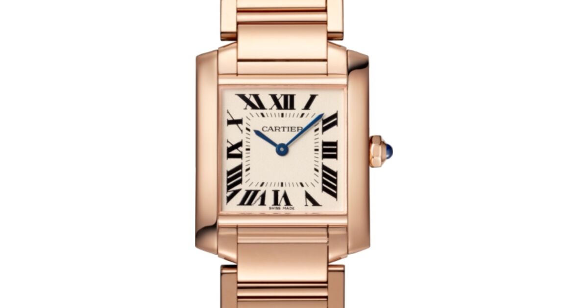 Cartier Tank Francaise Ladies Watch Medium Quartz Rose Gold Silver Dial Bracelet WGTA0030