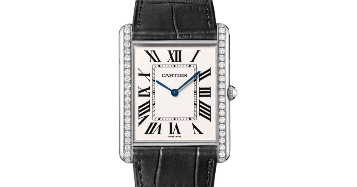 Cartier Tank Louis Cartier Extra-Large Manual Winding White Gold Diamond Bezel Silver Dial Alligator Leather Strap WT200006 - BRAND NEW