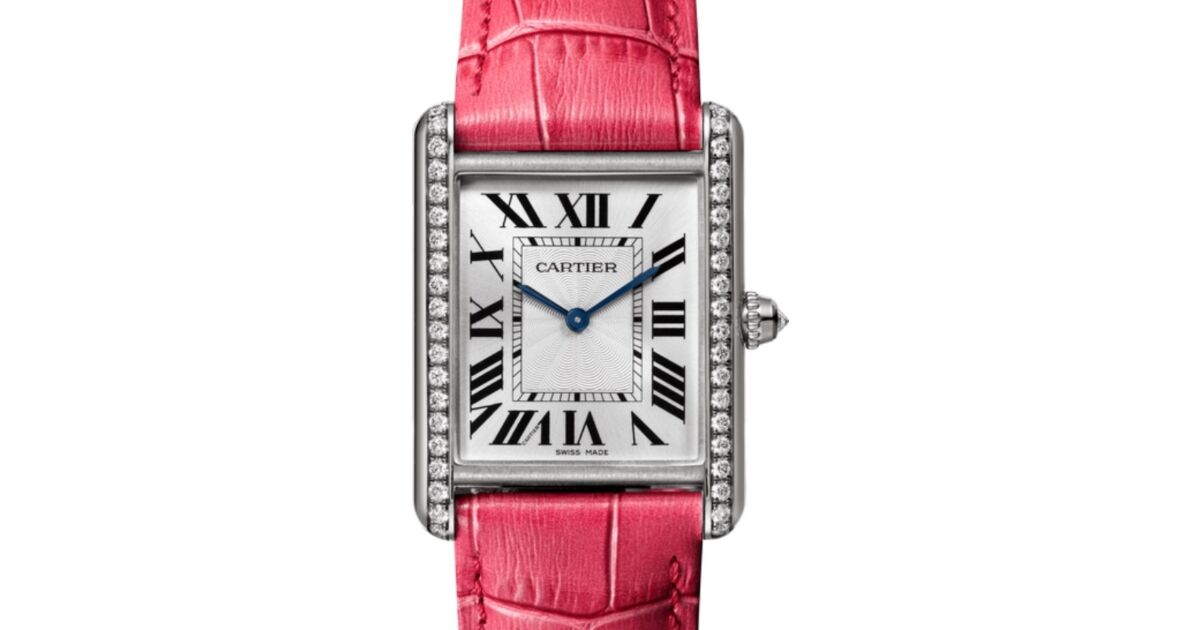 Cartier Tank Louis Cartier Ladies Watch Large Manual Winding White Gold Diamond Bezel Silver Dial Alligator Leather Strap WJTA0015 - BRAND NEW