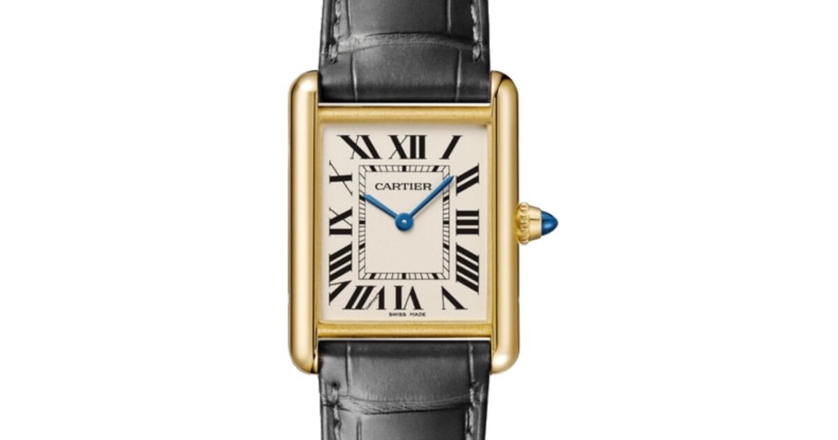 Cartier Tank Louis Cartier Large Quartz Yellow Gold Silver Dial Leather Strap WGTA0067 - BRAND NEW