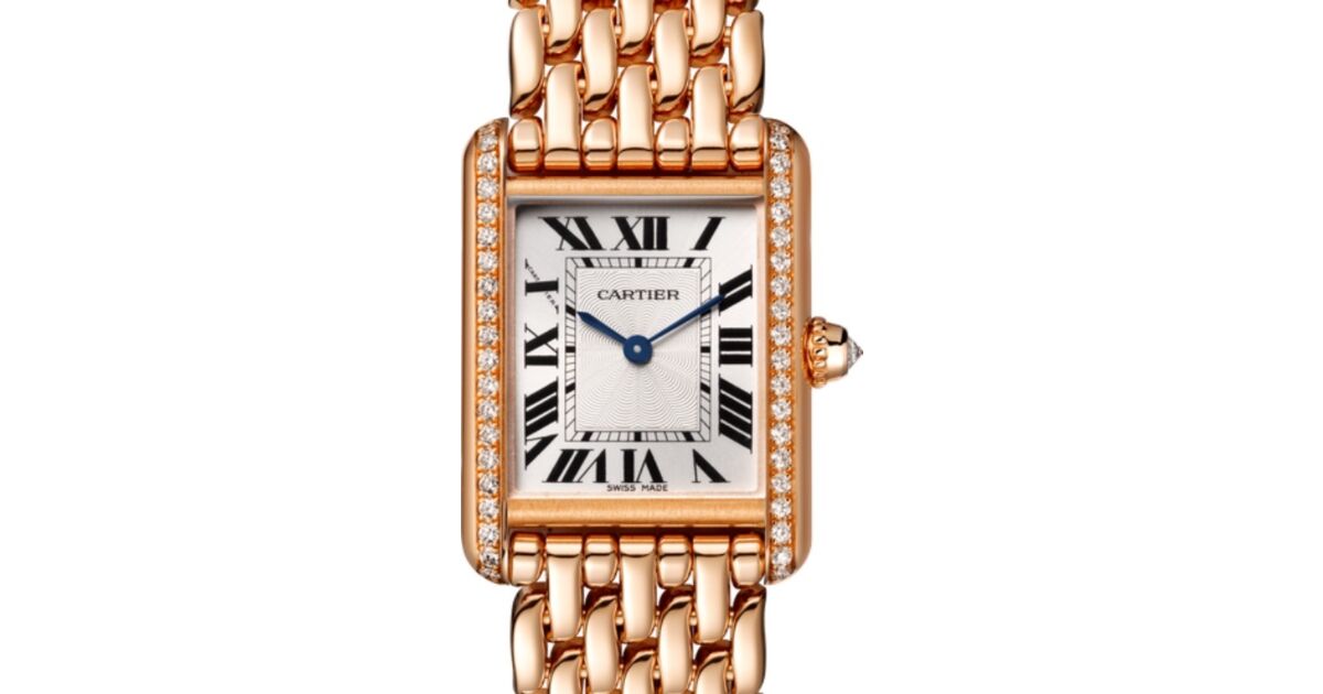 Cartier Tank Louis Cartier Ladies Watch Small Manual Winding Rose Gold Diamond Bezel Silver Dial Rose Gold Bracelet WJTA0020 - BRAND NEW