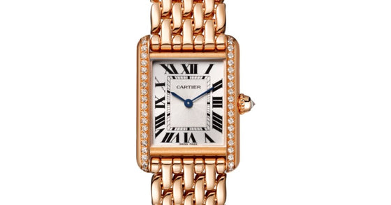 Cartier Tank Louis Cartier Ladies Watch Small Manual Winding Rose Gold Diamond Bezel Silver Dial Rose Gold Bracelet WJTA0020 - BRAND NEW