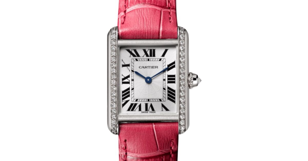 Cartier Tank Louis Cartier Ladies Watch Small Manual Winding White Gold Diamond Bezel Silver Dial Alligator Leather Strap WJTA0011 - BRAND NEW