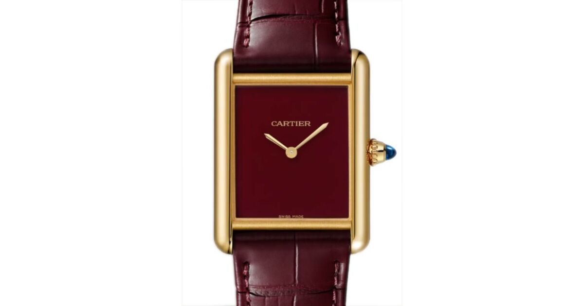 Cartier Tank Louis Cartier Large Manual Winding Yellow Gold Red Dial WGTA0190