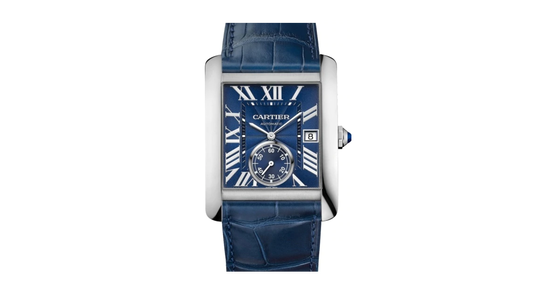 Cartier Tank MC Men's Watch Automatic Large Stainless Steel Blue Dial Alligator Leather Strap WSTA0010 - BRAND NEW