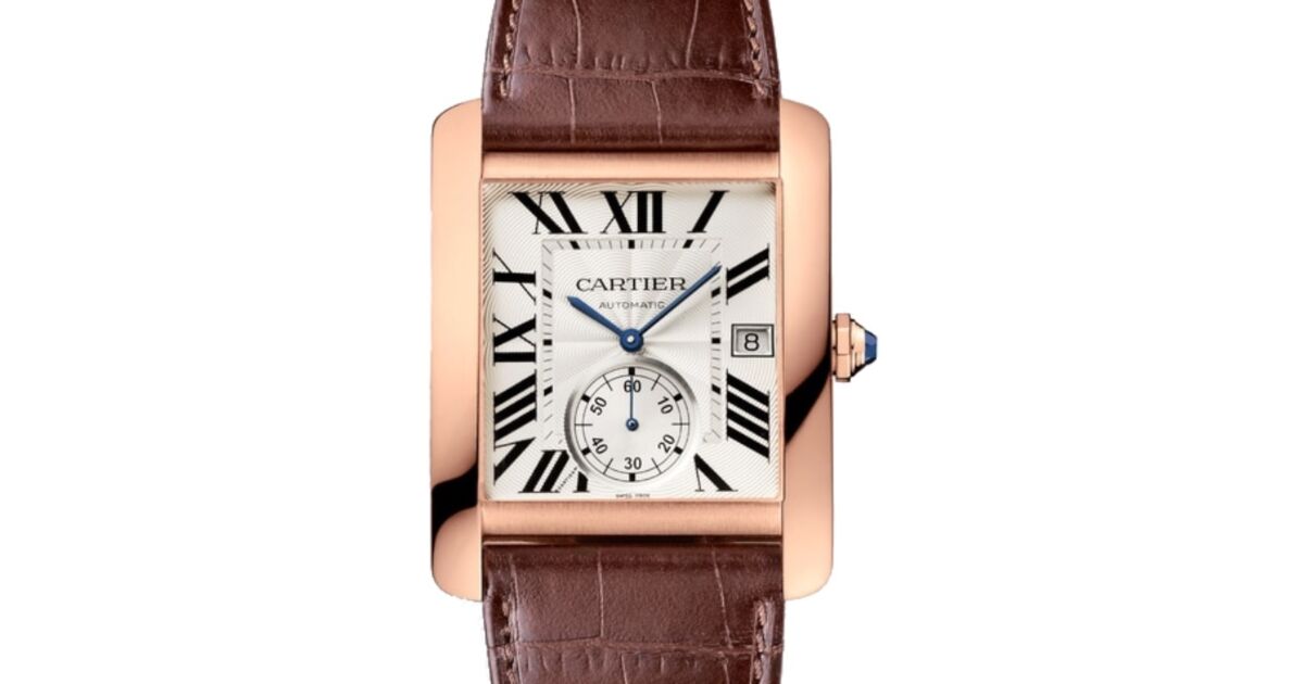 Cartier Tank MC Men's Watch Large Automatic Rose Gold Silver Dial Alligator Leather Strap W5330001 - BRAND NEW