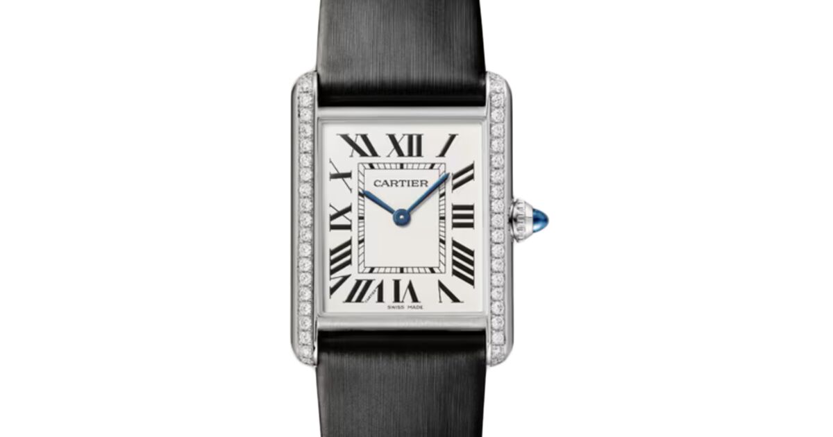 Cartier Tank Must De Cartier Large Steel/Diamonds Leather Strap W4TA0030