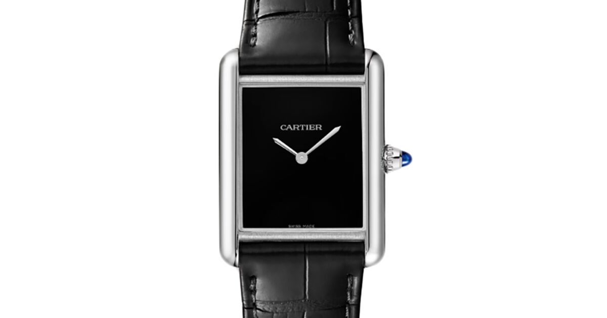 Cartier Tank Must Large High Quartz Steel Black Dial Leather Strap WSTA0108 (WSTA0072)