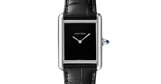 Cartier Tank Must Large High Quartz Steel Black Dial Leather Strap WSTA0108 (WSTA0072)