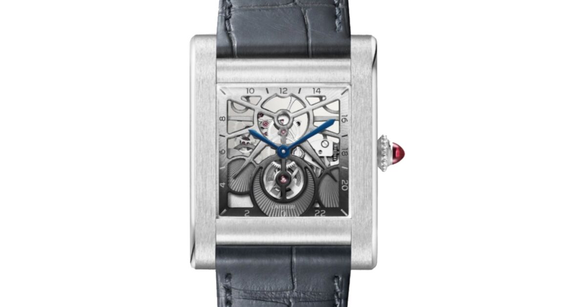 Cartier Tank Normale Large Platinum Skeleton Dial Alligator Leather Strap WHTA0020 - BRAND NEW
