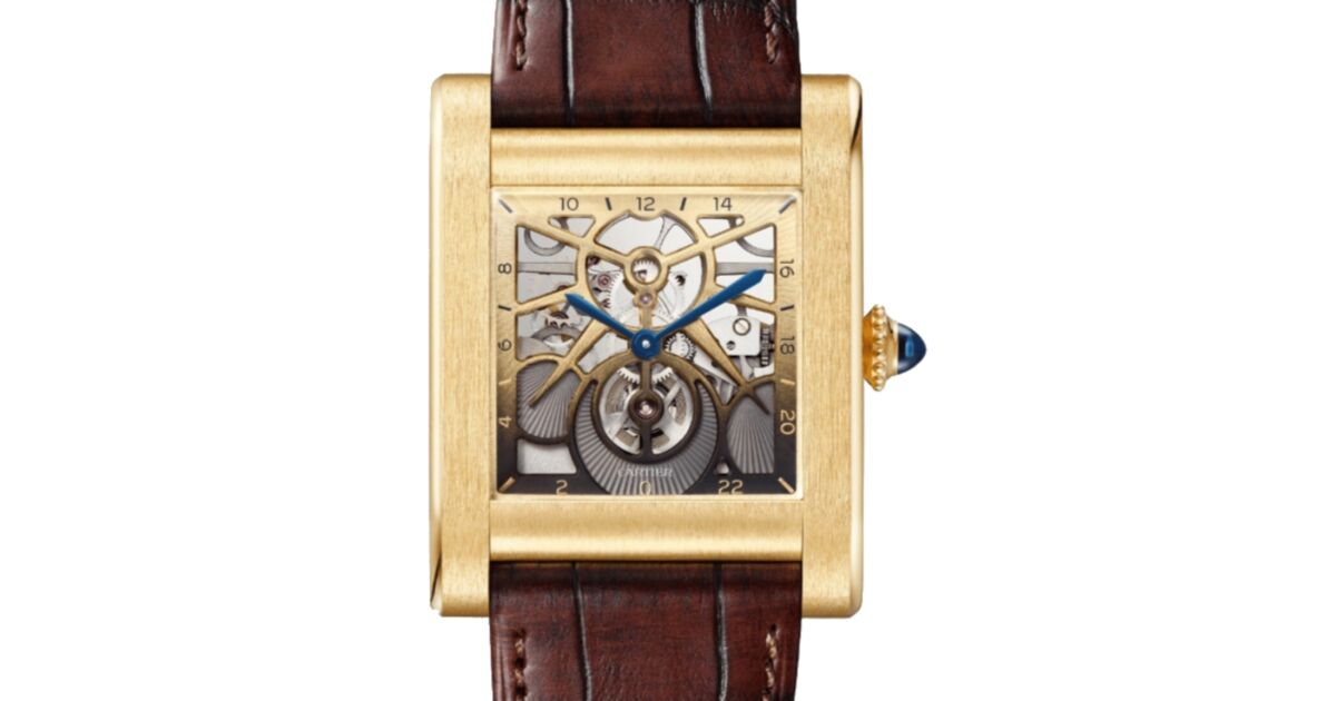 Cartier Tank Normale Large Yellow Gold Skeleton Dial Alligator Leather Strap WHTA0021 - BRAND NEW