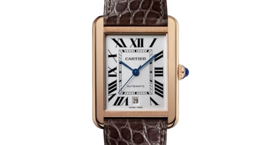 Cartier Tank Solo Extra Large Rose Gold White Dial Leather Strap W5200026