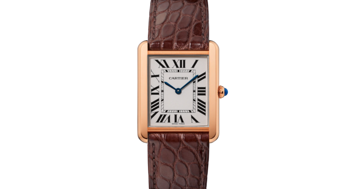 Cartier Tank Solo Rose Gold Large Silver Dial Leather Bracelet W5200025 - BRAND NEW