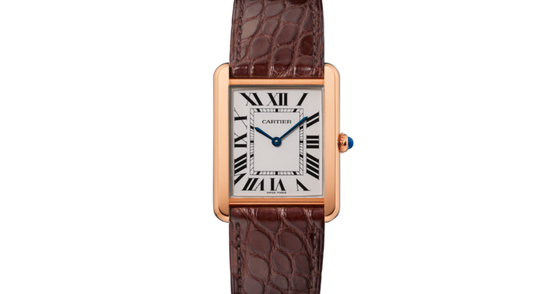 Cartier Tank Solo Rose Gold Large Silver Dial Leather Bracelet W5200025 - BRAND NEW