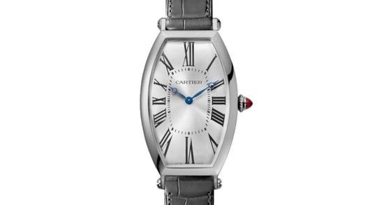 Cartier Tonneau Men's Watch Manual-Winding Large Platinum Silver Dial Alligator Leather Strap WGTN0005 - BRAND NEW