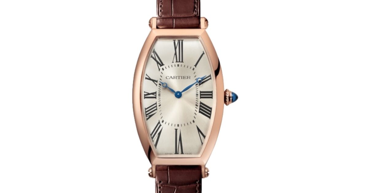 Cartier Tonneau Men's Watch Manual-Winding Large Rose Gold Sunray-Effect Dial Alligator Leather Strap WGTN0006 - BRAND NEW