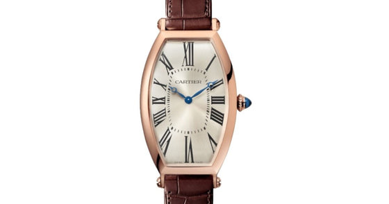 Cartier Tonneau Men's Watch Manual-Winding Large Rose Gold Sunray-Effect Dial Alligator Leather Strap WGTN0006 - BRAND NEW