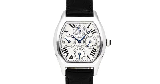 Cartier Tortue Perpetual Calendar Platinum Silver Dial W1540551