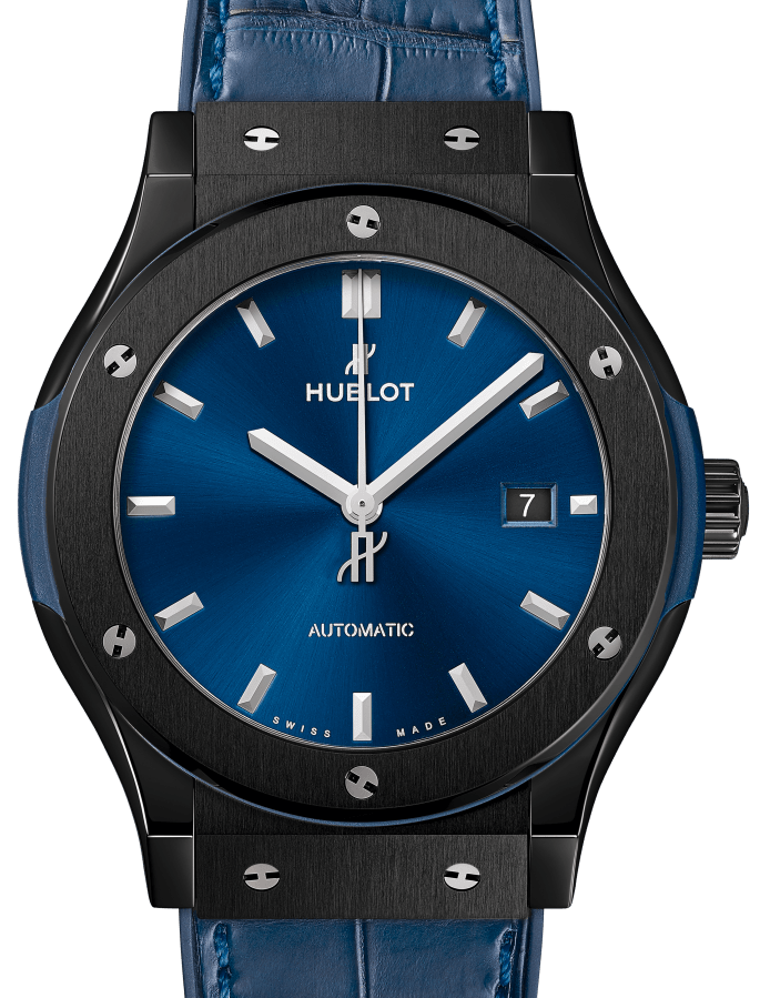 Hublot Classic Fusion 3-Hands Ceramic Blue 42mm 542.CM.7170.LR - BRAND NEW