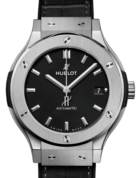 Hublot Classic Fusion 3-Hands Titanium 38mm Black Dial Rubber and Alligator Leather Straps 565.NX.1171.LR - BRAND NEW