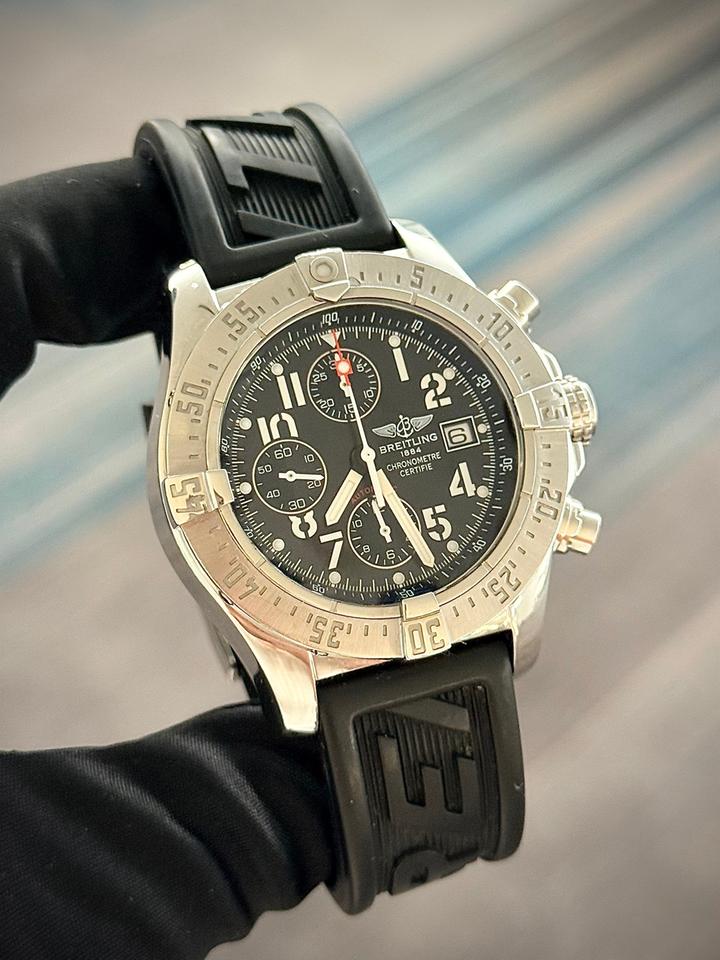 Breitling Avenger Skyland A13380 Black Dial Rubber Strap