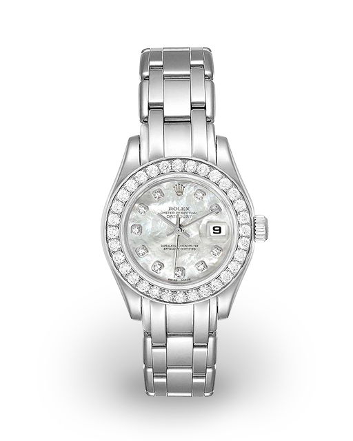 Rolex Pearlmaster 29 29 mm 80299 Silver Roman Diamond White Gold Silver