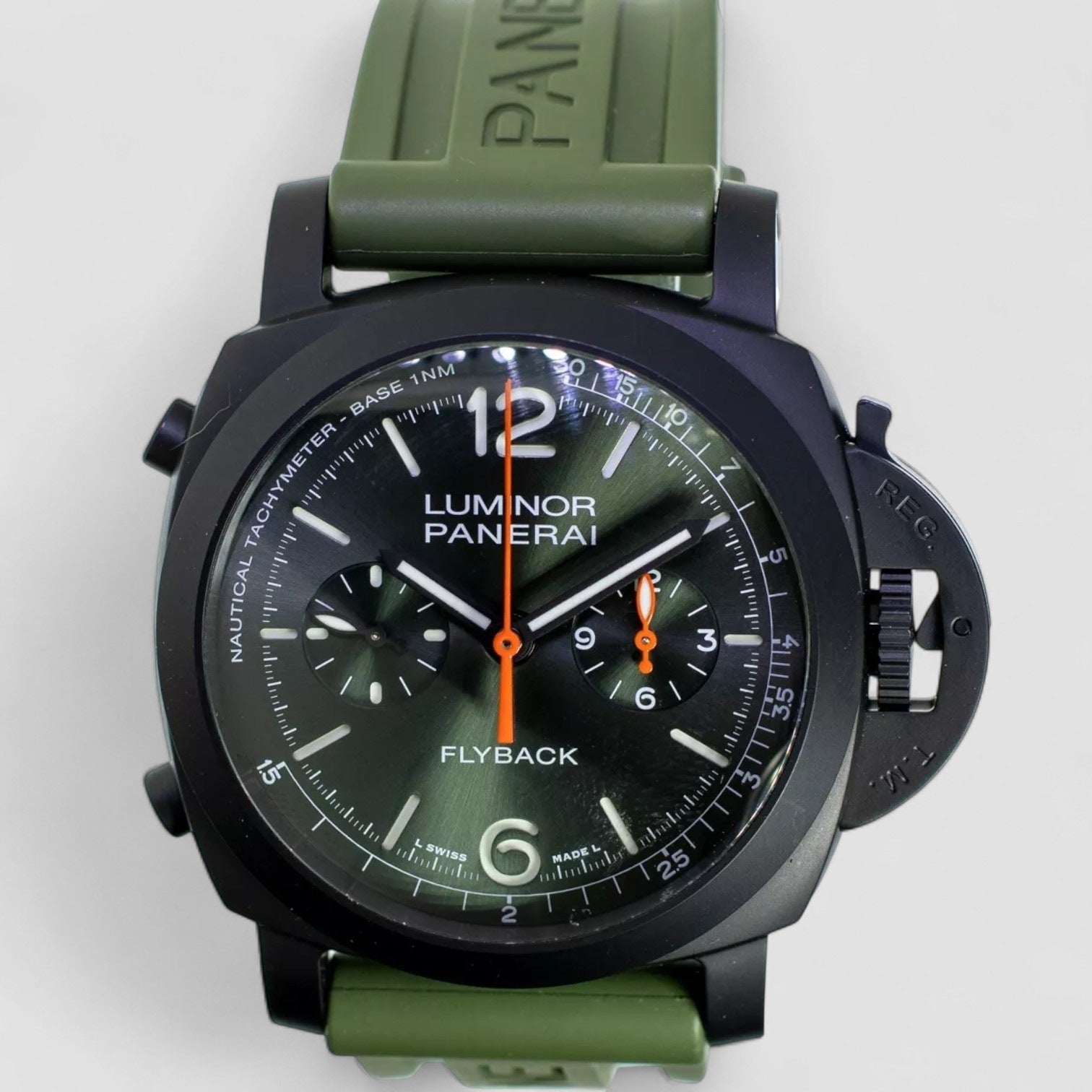 Panerai Luminor Chrono Flyback Black Ceramic Green Dial 44mm PAM01498 - BRAND NEW