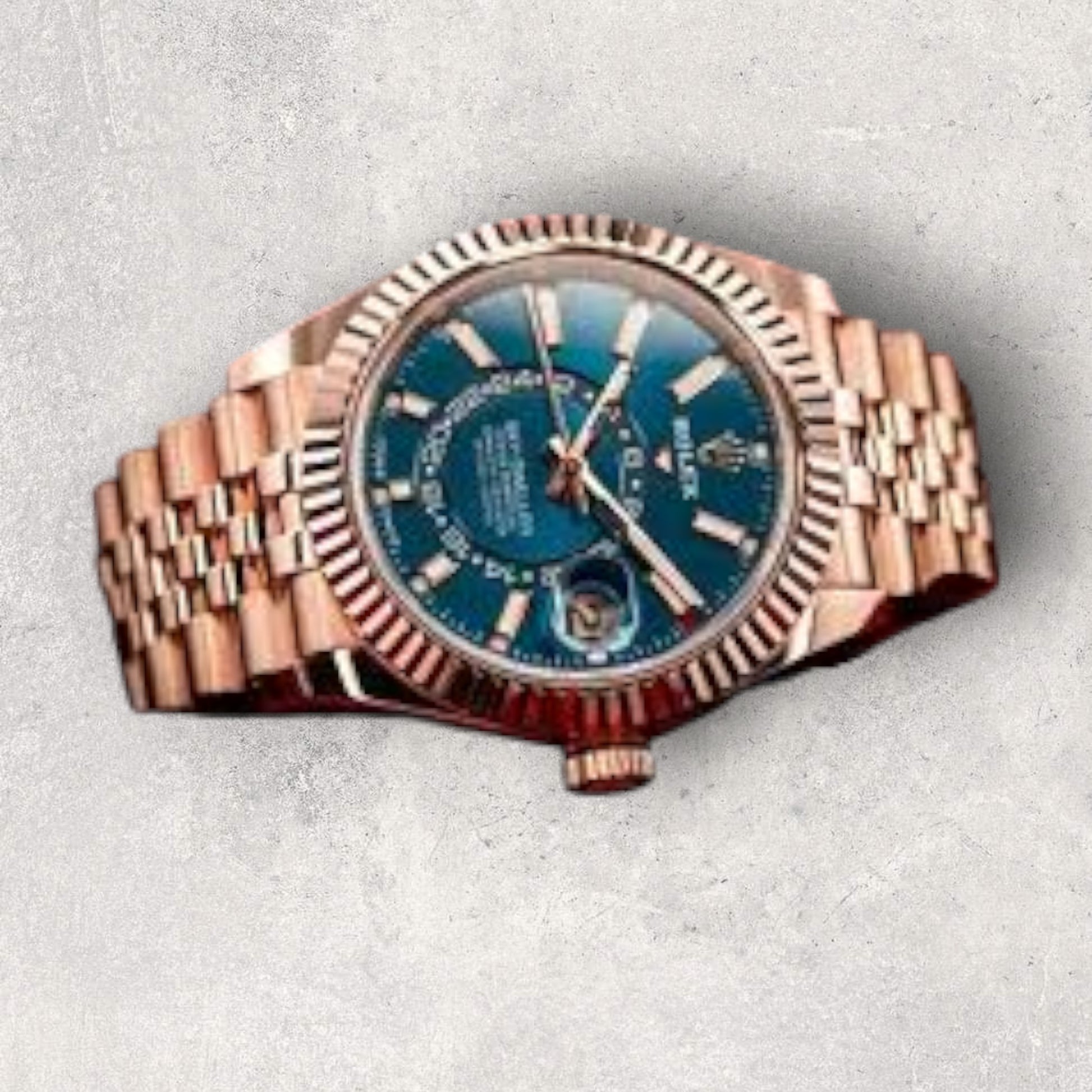 Rolex Sky-Dweller 336935 Everose Gold Blue Dial Jubilee Bracelet Fluted Bezel