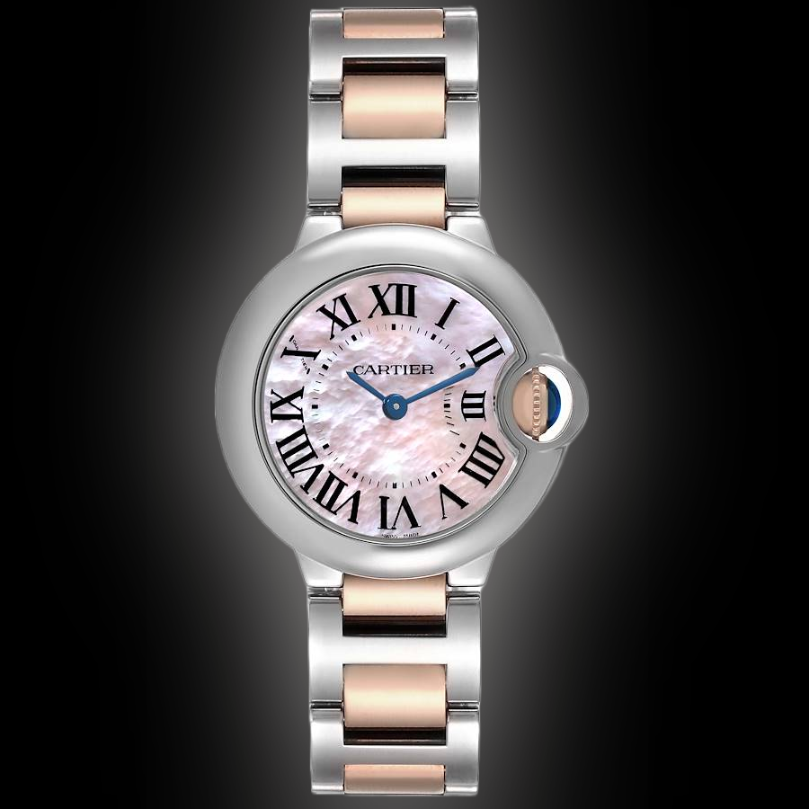 CARTIER W6920034 BALLON BLUE DE 28mm PINK GOLD STEEL BRAND NEW