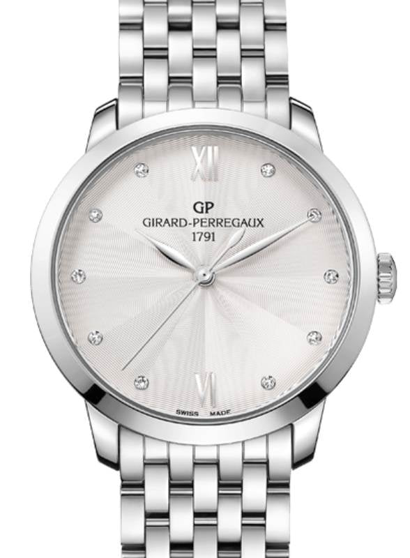 Girard Perregaux 1966 36MM Steel Silver Diamond Dial 49523-11-171-11A