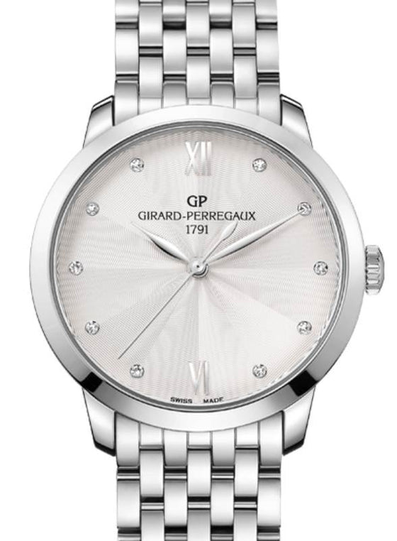Girard Perregaux 1966 36MM Steel Silver Diamond Dial 49523-11-171-11A