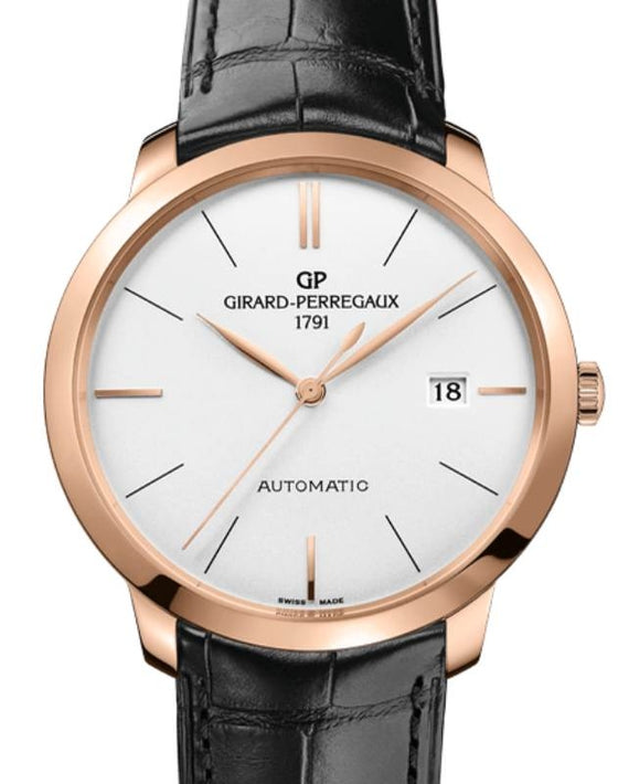 Girard Perregaux 1966 40mm Pink Rose Gold Leather Strap 49555-52-132-BB60