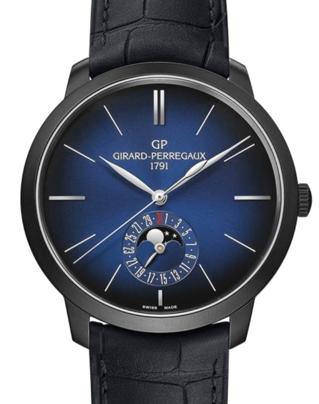 Girard Perregaux 1966 Blue Moon Steel DLC 40mm Blue & Sunray Motif Dial 49545-11-432-BH6A