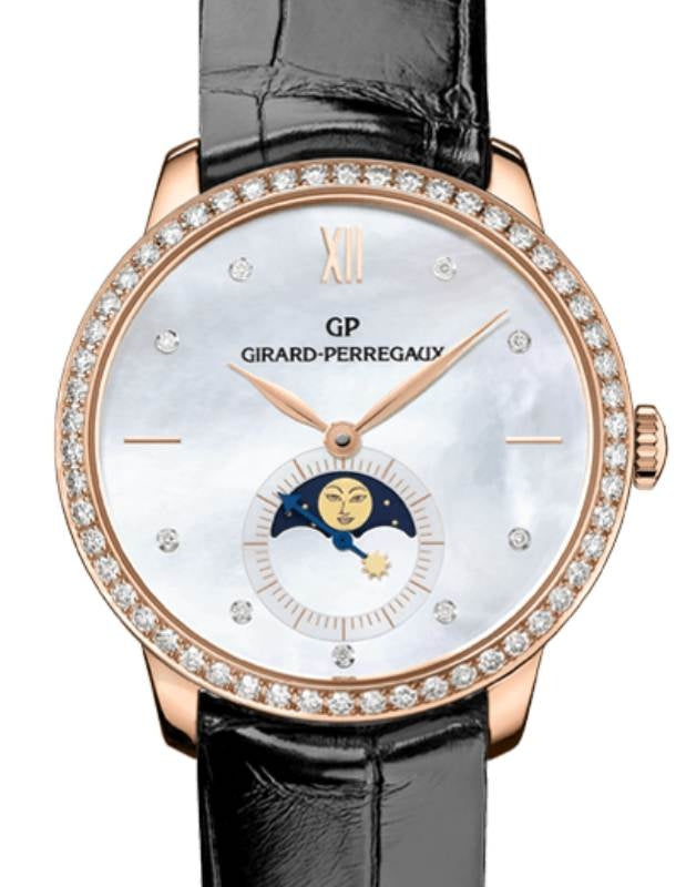 Girard Perregaux 1966 Moon Phases Pink Rose Gold Mother of Pearl Diamond Dial & Bezel 49524D52A751-CK6A