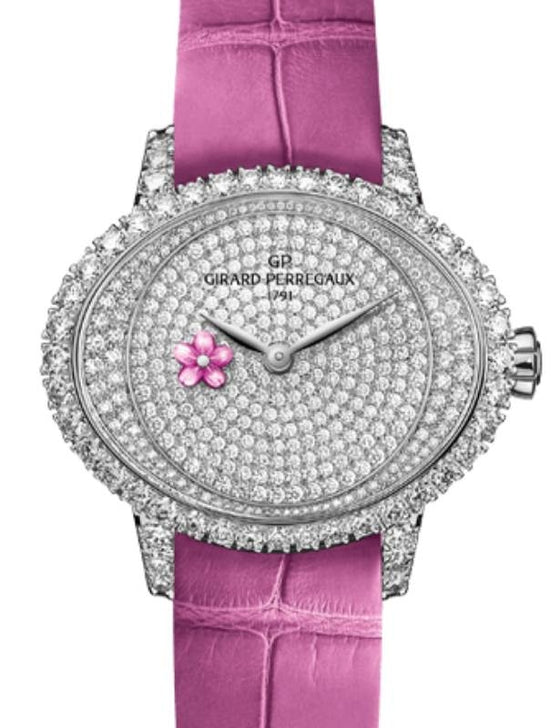 Girard Perregaux Cat's Eye Plum Blossom Jewellery White Gold Diamond Paved Dial 80498D53M7B1-BKLA