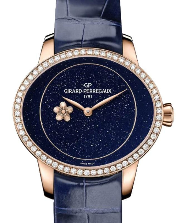 Girard Perregaux Cat's Eye Plum Blossom Pink Rose Gold/Diamonds Blue Dial 80484D52A401-CK4E