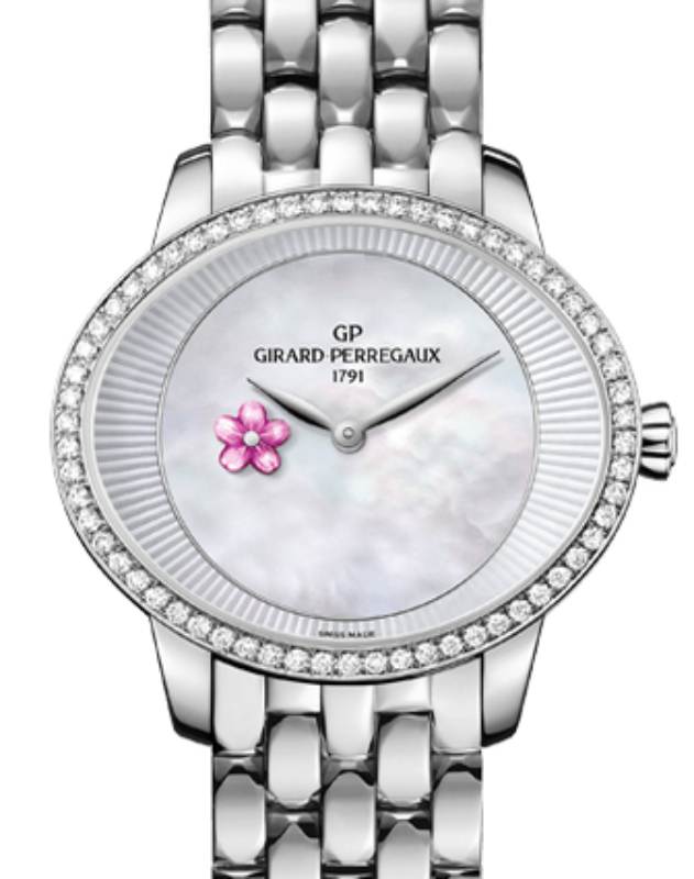Girard Perregaux Cat's Eye Plum Blossom Stainless Steel/Diamonds Mother of Pearl Dial 80484D11A701-11A