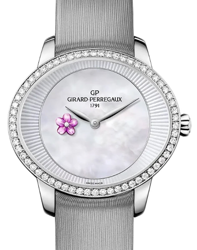 Girard Perregaux Cat?s Eye Plum Blossom Stainless Steel/Diamonds Mother of Pearl Dial 80484D11A701-HK7A