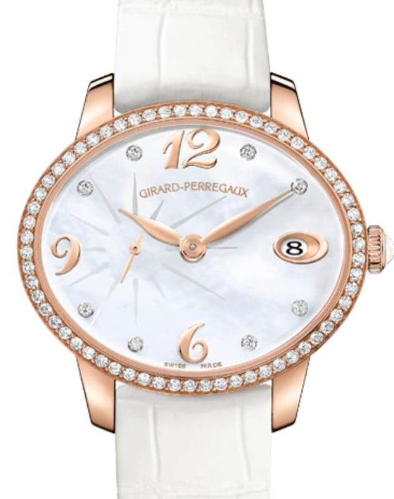 Girard Perregaux Cat's Eye Small Seconds Pink Rose Gold/Diamonds Mother of Pearl Dial 80484D52A761-BK7A