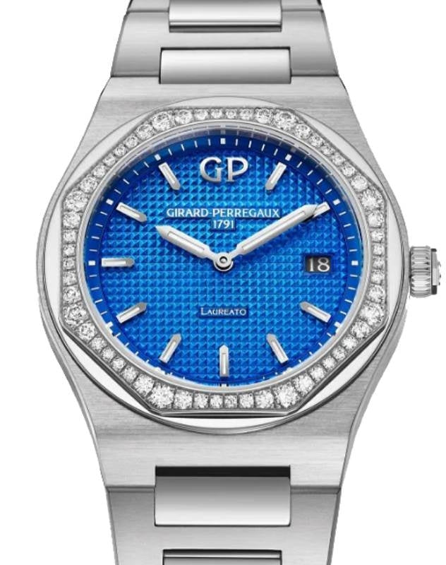 Girard Perregaux Laureato 34mm Stainless Steel/Diamonds Blue DIal 80189D11A433-11A