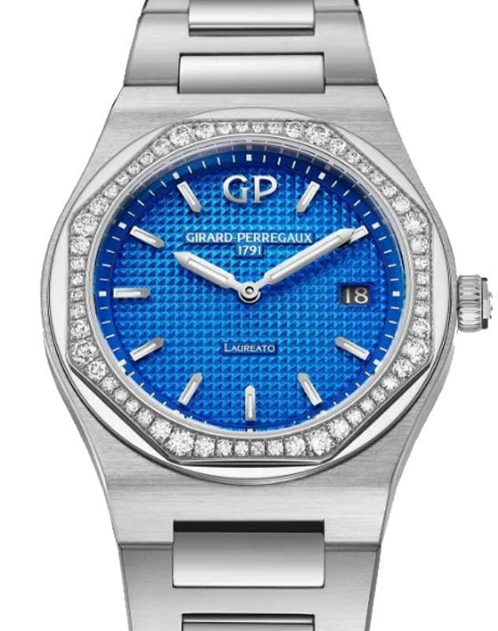 Girard Perregaux Laureato 34mm Stainless Steel/Diamonds Blue DIal 80189D11A433-11A