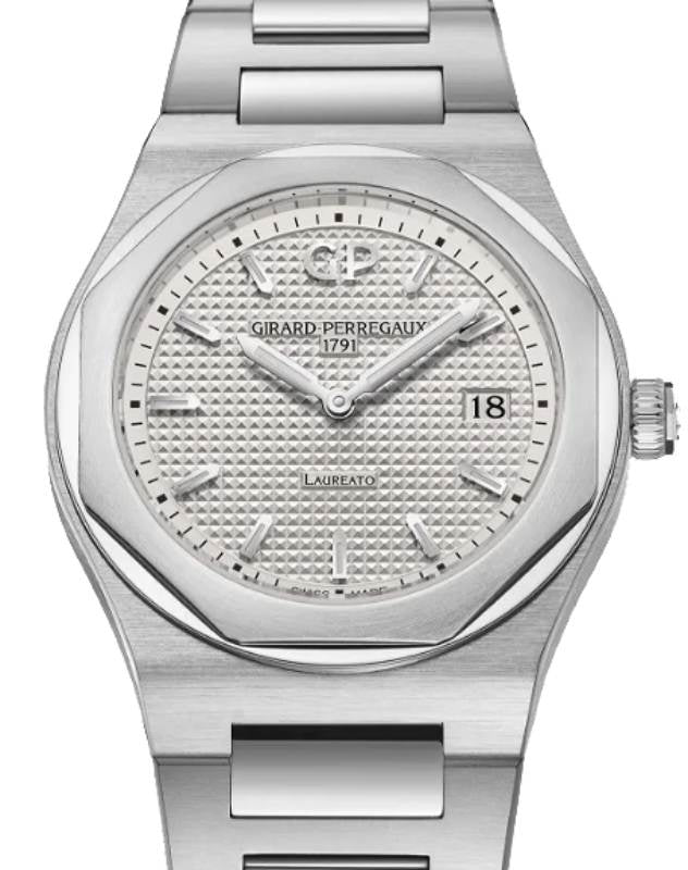 Girard Perregaux Laureato 34mm Stainless Steel Silver Dial 80189-11-131-11A