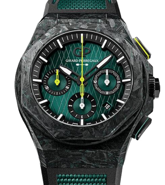 Girard Perregaux Laureato Absolute Chronograph Aston Martin F1 Edition 44mm Titanium/Carbon 81060-41-3071-1CX - BRAND NEW
